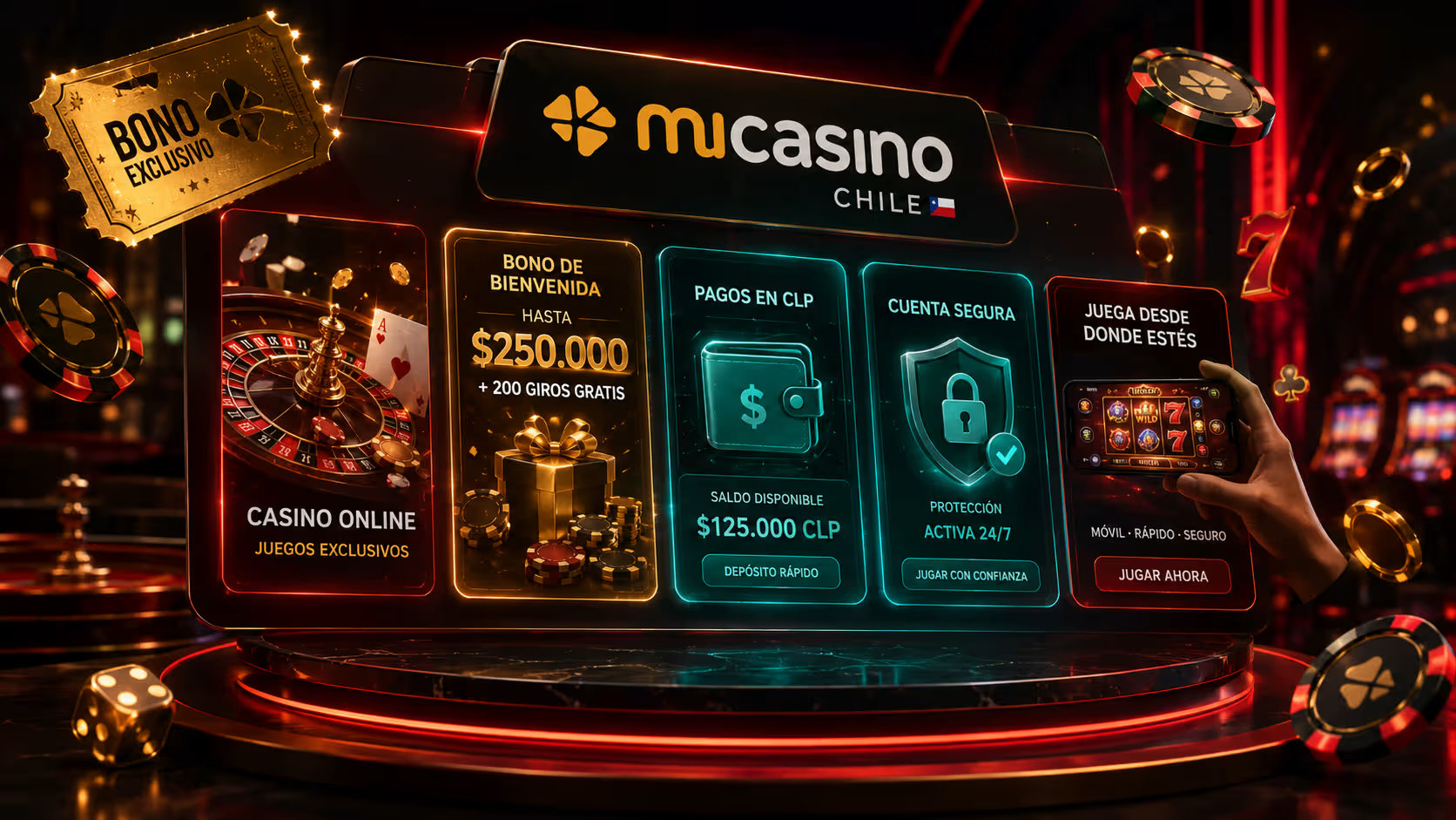 Página principal de Micasino Chile con acceso a registro y juegos